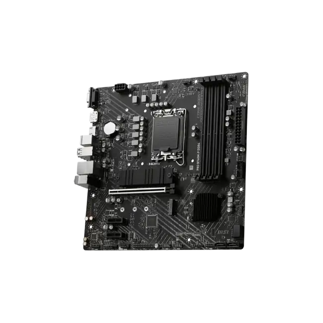 MSI PRO B760M-P - Placa base - micro ATX - Socket LGA1700 - B760 Chipset - USB 3.2 Gen 1, USB-C 3.2 Gen2 - Gigabit LAN - Tarjeta gráfica (CPU necesaria) - HD Audio (8-canales)-1
