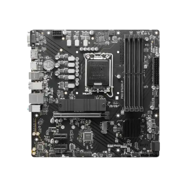 MSI - PRO B760M-P - Motherboard - ATX - LGA1700 Socket - AMD 740G - para Core i5 - AMD Radeon 520 - None