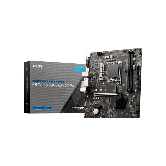 MSI - 824142357712 - Motherboard - Micro ATX - LGA1700 Socket - Intel H610 - para Core i9 / para Core i7 / para Core i5 / para Core i3 / para Celeron / para Pentium - Intel HD Graphics