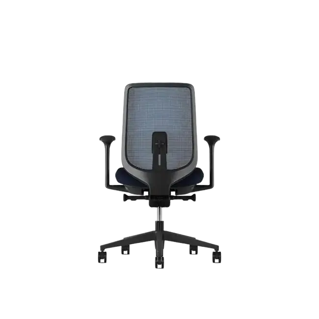 Silla MG-WB-001-A2-WH De Mesh y Tela Con Respaldo Alto y Reposa Cabeza Color Gris con Asiento Rojo