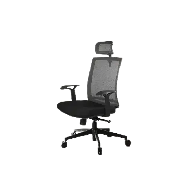 Silla Ejecutiva MG-WBY-036-BK De Tela Con Respaldo Alto y Reposa Cabeza Color Negro