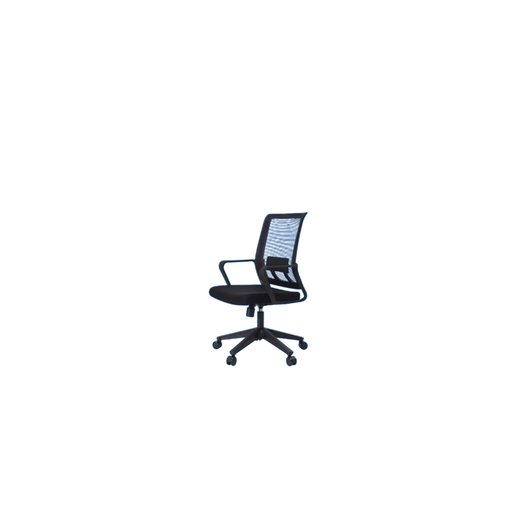Silla de oficina MG-ZYY-057-BK De Mesh y Tela Con Respaldo Color Negro