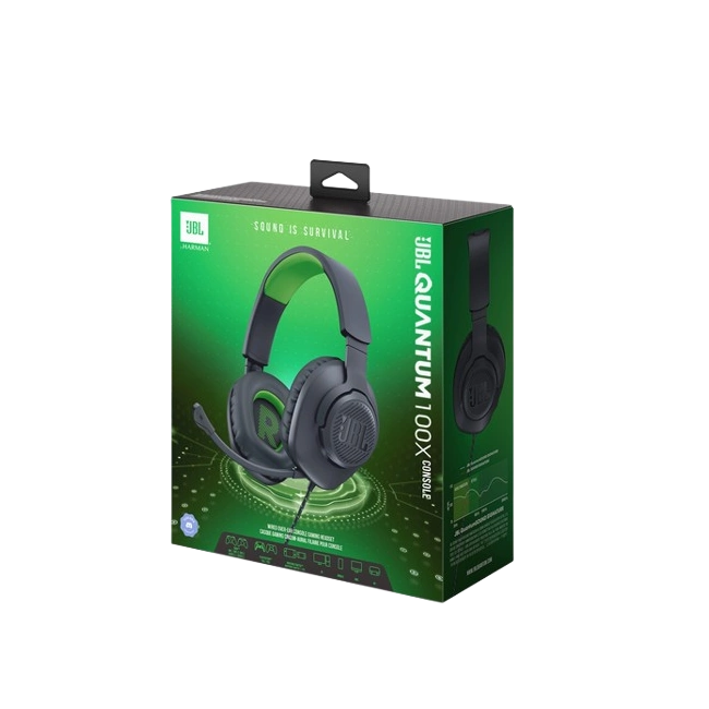 JBL Quantum 100X Console - Auricular - tamaño completo - cableado - conector de 3,5 mm - negro - certificado Discord