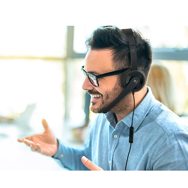 Xtech - XTH-241 - Headphones with microphone - Para Conference / Para Computer - Wired - USB/ In line control