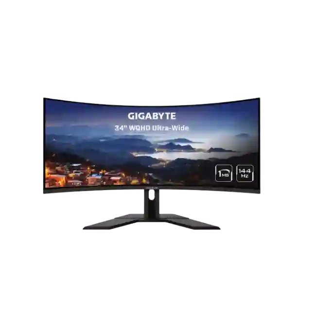 Gigabyte - LED-backlit LCD monitor - Curved Screen - 34" - 3440 x 1440 - VA - DisplayPort / HDMI - Black - GS34WQC US1-1