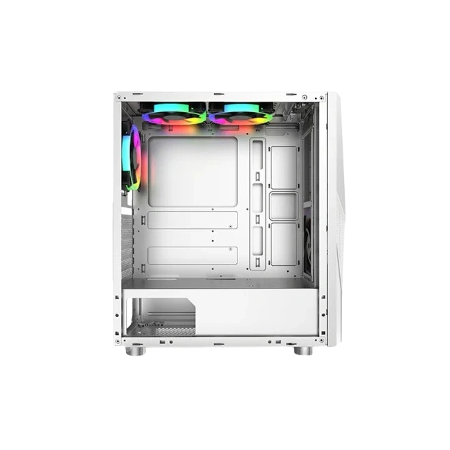 CASE MONTECH FIGHTER 500 MEDIA TORRE CON 3 VENTILADORES COLOR BLANCO