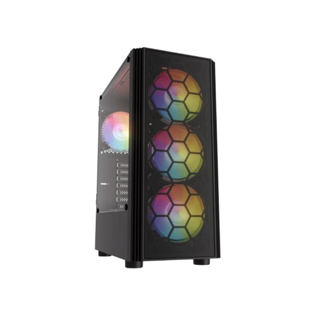 Case Gaming NSX Raptor NSXVC08A03 ARGB Color Negro  + Fuente de Poder 550W 80Plus ARGB