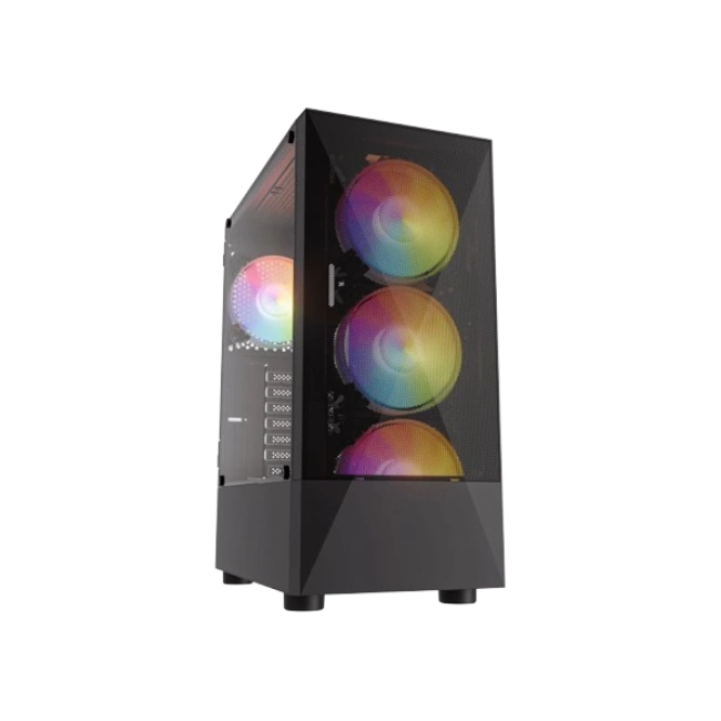 Case Gaming NSX Viper NSXVC08A13P ARGB Color Negro  + Fuente de Poder 650W 80Plus