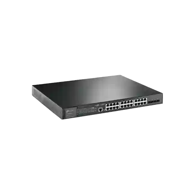 TP-Link JetStream TL-SG3428XMP - V1 - conmutador - Gestionado - 24 x 10/100/1000 (PoE+) + 4 x 10 Gigabit SFP+ - montaje en rack - PoE+ (384 W)
