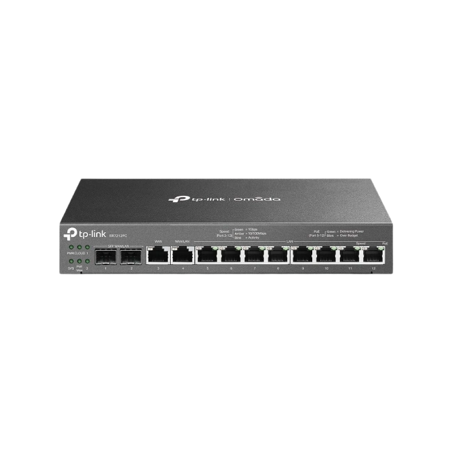 TP-LINK ER7212PC V1 - Router conmutador de 8 puertos - 1GbE - Puertos WAN: 4 - montaje en pared