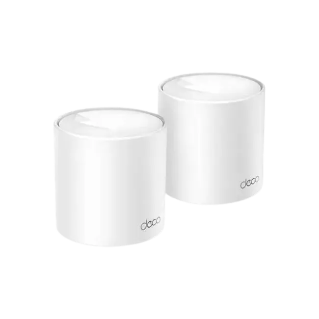 TP-Link - Router - Deco X50(2-pack) - AX3000 - 574 Mbps at 2.4 GHz + 2402 Mbps at 5 GHz - Sistema Deco X50 Wi-Fi 6 Mesh AI AX3000 - Cobertura en toda la casa. La tecnología Deco Wi-Fi 6 Mesh lleva la señal de internet a todos los rincones hasta 600 m2. --1