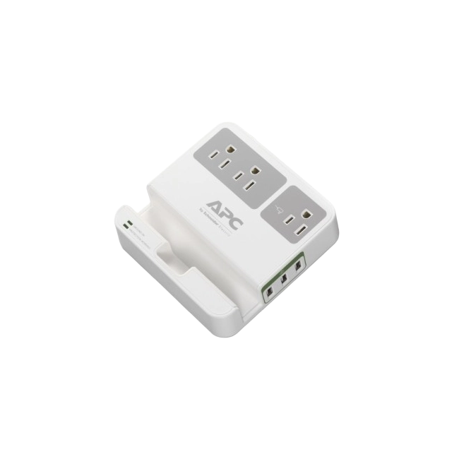 Sistema Essential SurgeArrest de APC, 3 tomas de salida, 3 puertos de carga USB, 120V