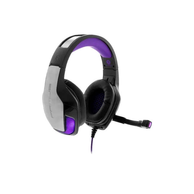 HEADSET GAMING PRIMUS ARCUS PHS-250 250S WRD7.1 MULTI PLATAFORMA COLOR GRIS/MORADO