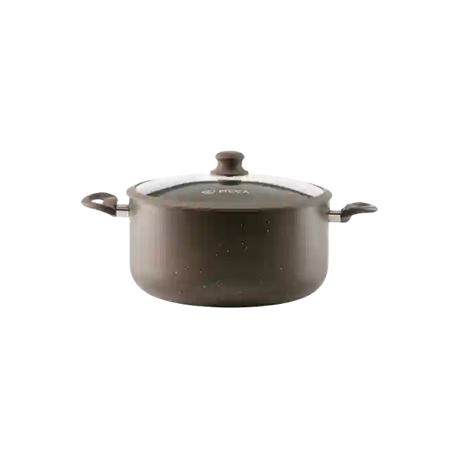 Olla Picca Nona PI00300MC 2 Piezas 30 Cms Con tapa de Vidrio Color Cafe