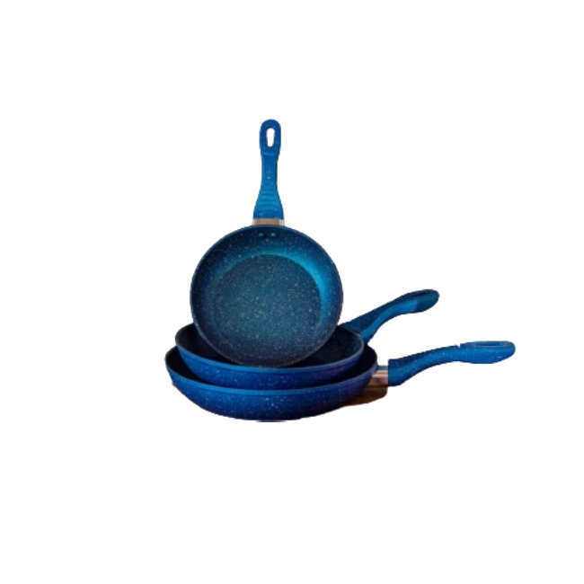 Juego de Sartenes Picca Milan PI003SSMA Milan 20 - 24 - 28 Cms Marmol Color Azul