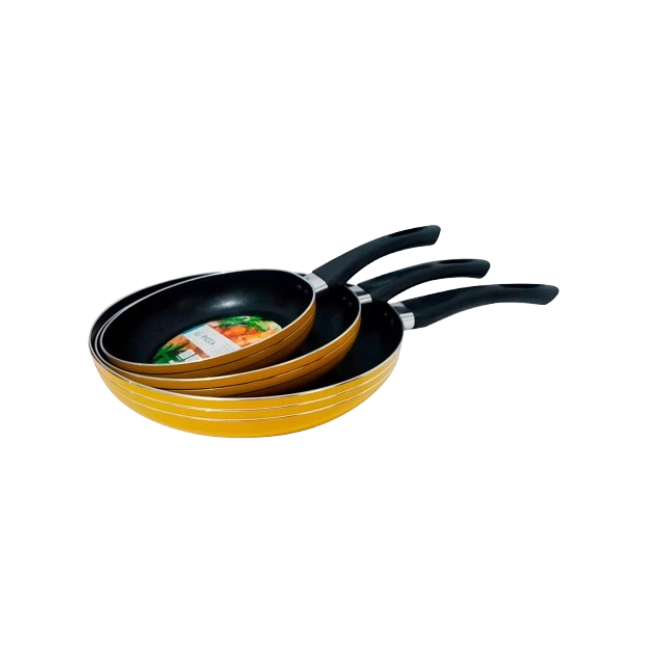 Juego de Sartenes Picca Turin PI003SSTA 18 - 22 - 26 Cms Dyflon Color Amarillo