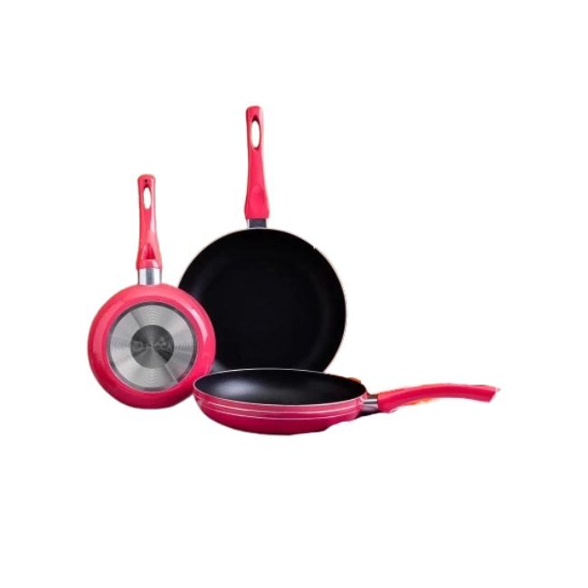 Juego de Sartenes Picca Turin PI003SSTD 18 - 22 - 26 Cms Dyflon Color Rosado