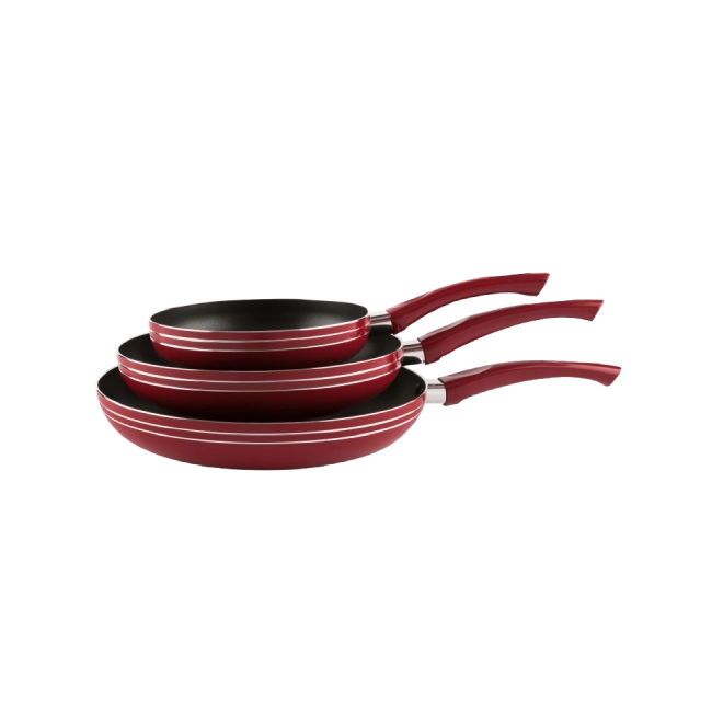 Juego de Sartenes Picca PI003SSTR Cerdeña 20" 26" 30" cm Dyflon Color Rojo