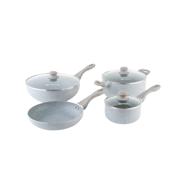 Bateria de Cocina Picca Monza PI007BTG 7 Piezas Dyflon Color Gris