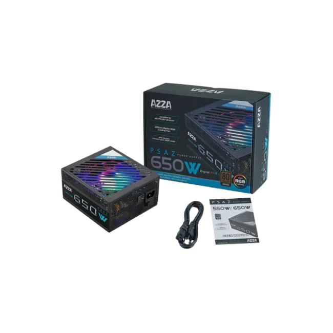 FUENTE DE PODER AZZA 650W 80+BRONZE PSAZ-650W RGB