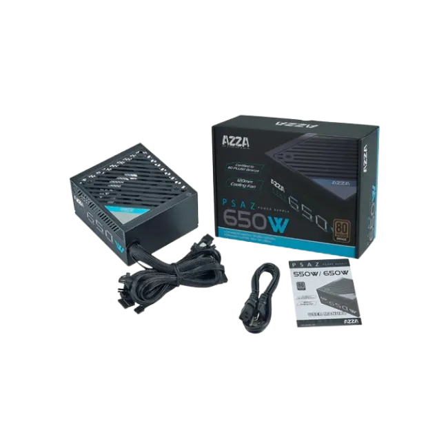 FUENTE DE PODER AZZA 650W 80+ BRONZE PSAZ-650W