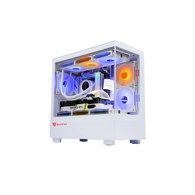 Case Gamer Quimera QM-AXT-PROWHT Ventiladores Con Vidrio Templado Color Blanco