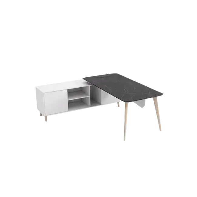 Escritorio Ejecutivo Reco BT-C01 Gabinete Izquierdo Color Blanco con Negro
