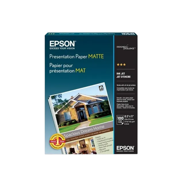 Epson Papel Presentación Matte (8.5"x11') Gramaje base: (102 g/m²)