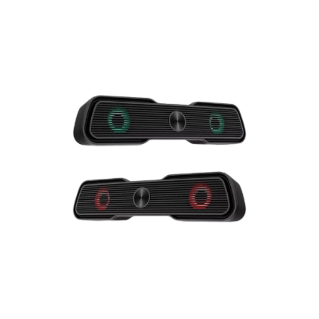 BARRA DE SONIDO  2.0 15W CONEXIÓN USB Y JACK3.1 ILUMINACION LED  RGB - SP953