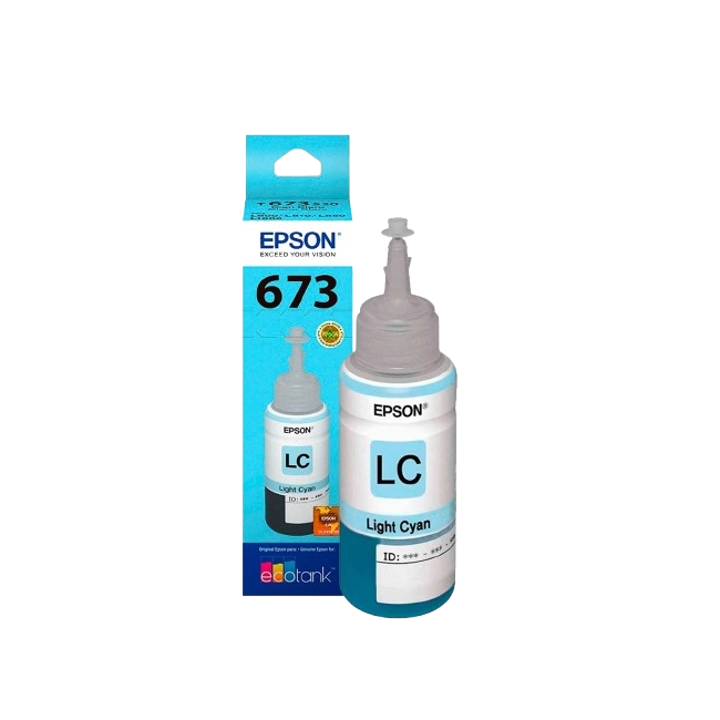 Tinta para Impresora Epson T673 70ml T673520-AL Compatible Con Epson L800 - L805 - L810 -L850 - L1800 Color Cian Claro