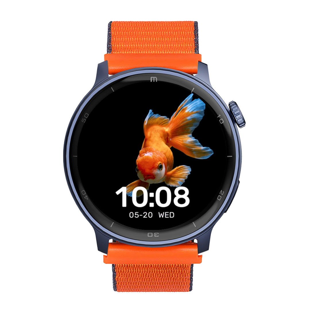 RELOJ T8 AZUL + PULSERA VELCRO NARANJA-1
