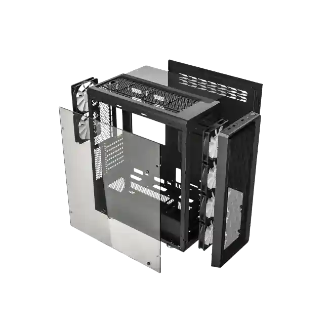 CASE VETROO MESH 6 MEDIA TORRE CON 6 VENTILADORES COLOR NEGRO-4