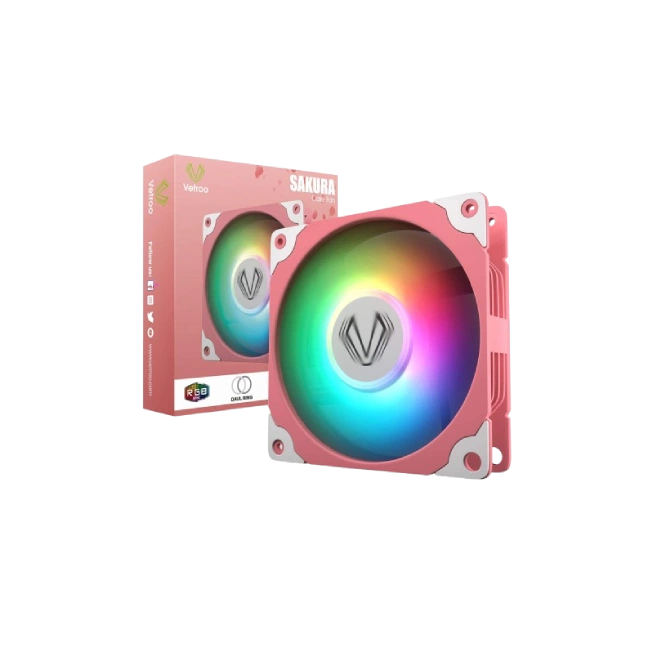 VENTILADOR PARA PROCESADOR VETROO SAKURA SA120 ARGB 120MM COLOR ROSADO