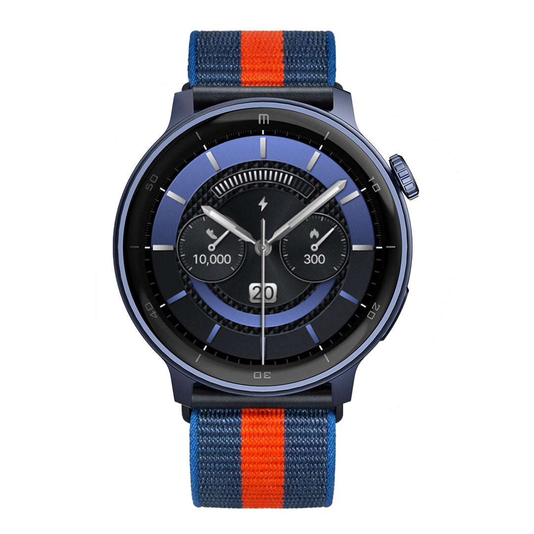 RELOJ T8 AZUL + PULSERA VELCRO AZUL NARANJA