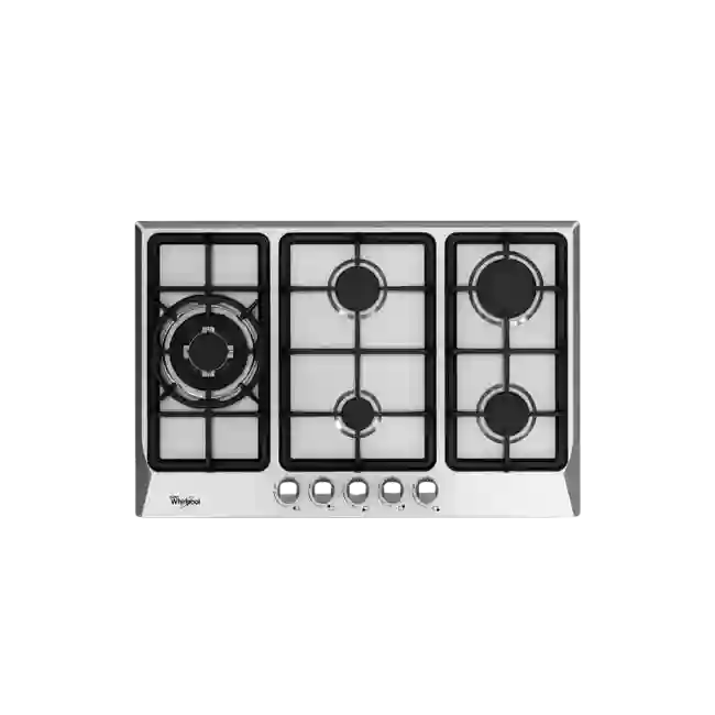 Cooktop Whirlpool 30" Gas 5 Quemadores Encendido Electronico Acero Inoxidable Hierro Fundido