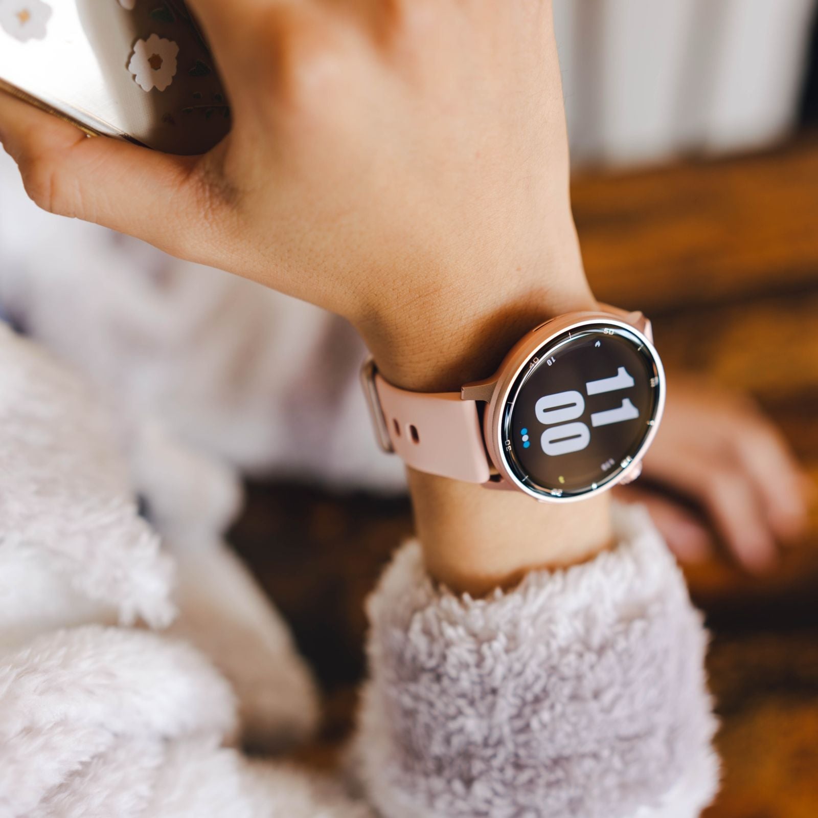 RELOJ T8 ROSA + PULSERA VELCRO NARANJA-9