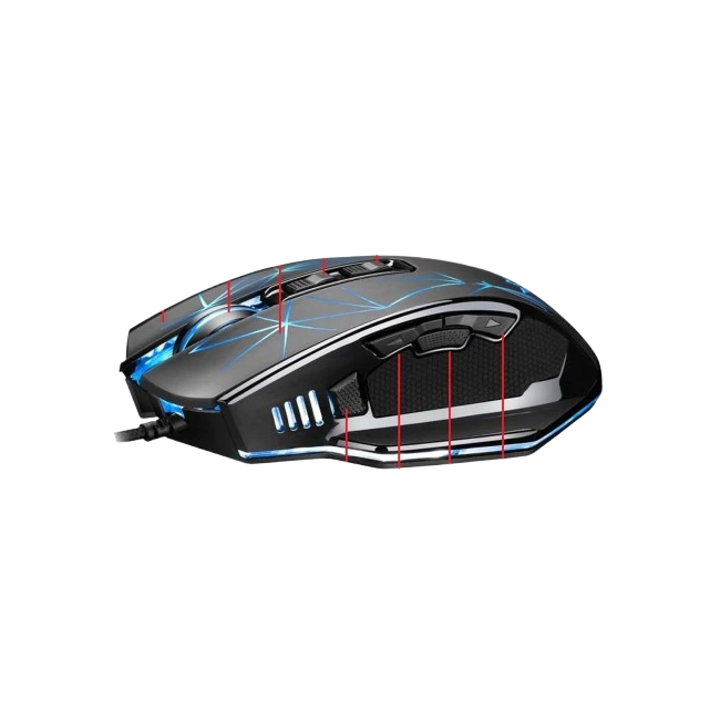 Mouse eTouch X10 Titan 7000 DPI Programable RGB 9 Botones Cableado