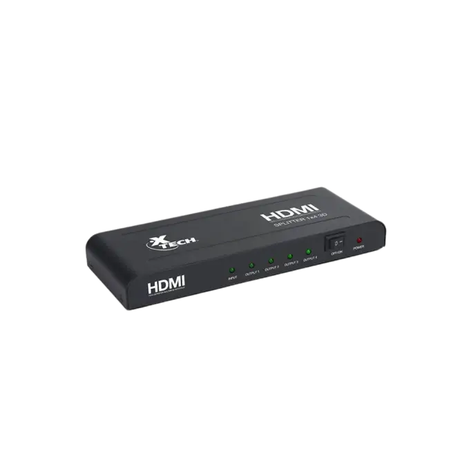 Splitter Xtech XHA-410 1080P 1 Entrada 4 Salidas