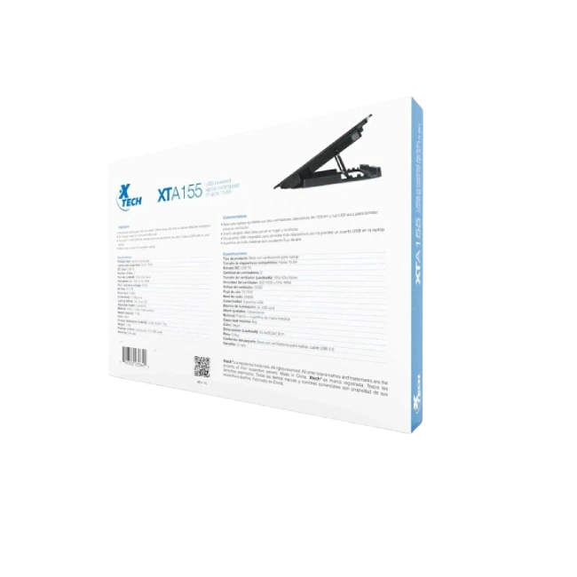Base con Ventilador Para Laptop Xtech XTA-155 15.6" Luz Led Azul