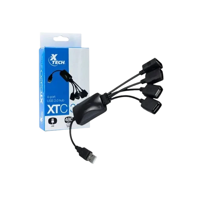 HUB XTC-320 4 PUERTOS USB 2.0 HI-SPEED XTECH