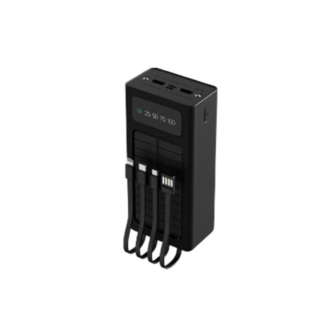 Xtech XPB-300 - Solar Power Bank - 24 pin USB-C / 4 pin USB Type A / 5 pin Micro-USB Type A - 24 pin USB-C / 4 pin USB Type A / 5 pin Micro-USB Type A - Lithium ion polymer - Para Universal - built-in charg cables30,000mAh