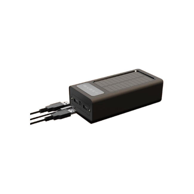 Xtech XPB-300 - Solar Power Bank - 24 pin USB-C / 4 pin USB Type A / 5 pin Micro-USB Type A - 24 pin USB-C / 4 pin USB Type A / 5 pin Micro-USB Type A - Lithium ion polymer - Para Universal - built-in charg cables30,000mAh