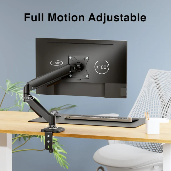 SOPORTE ARGOM PARA MONITOR 17" A 32", RESORTE DE GAS Y ABRAZADERA