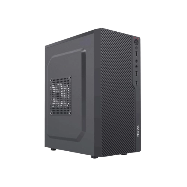CASE NOVA CM04KTRA002C MINI TOWER SIN VENTILACIÓN INCLUIDA  CON PANEL LATERAL Y CON FUENTE DE PODER PE600RNF013C