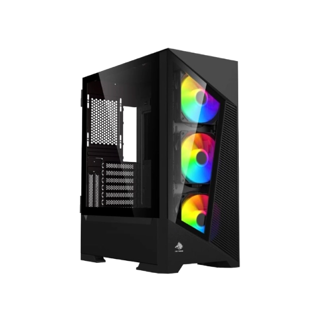 CASE EAGLE WARRIOR CG10AJRA001C MID TOWER 3 VENTILADORES CON VIDRIO FRONTAL Y LATERAL