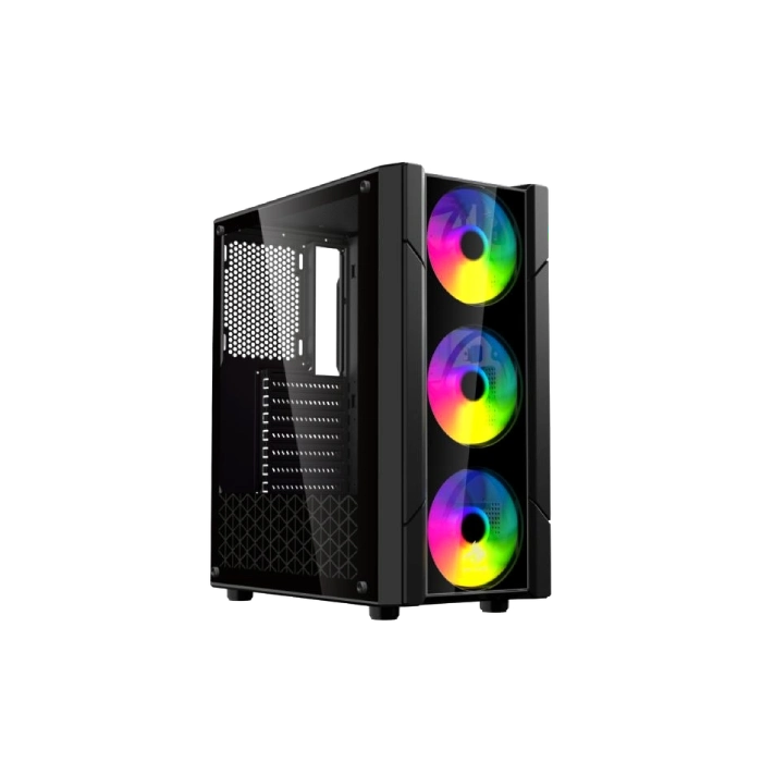 CASE EAGLE WARRIOR CG13ALRA001C TORRE MEDIA CON 3 ABANICOS PANEL DE VIDRIO LATERAL