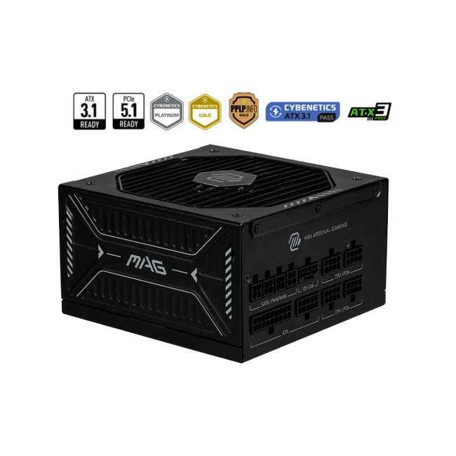 FUENTE DE PODER MSI MAG MAG A1000GLS PCIE5 80 PLUS GOLD FULL MODULAR 306-7ZPIX12-CE0