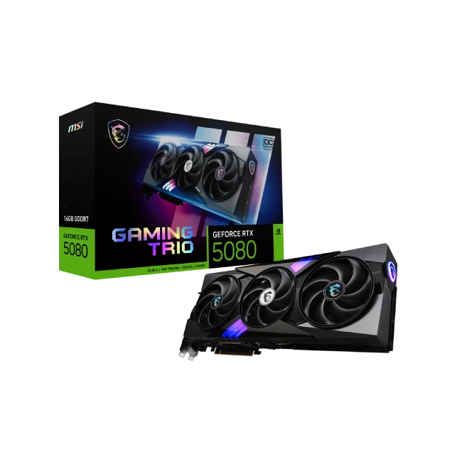TARJETA DE VIDEO MSI GEFORCE RTX 5080 16G GAMING TRIO OC GDDR7 2715 MHZ 912-V531-026