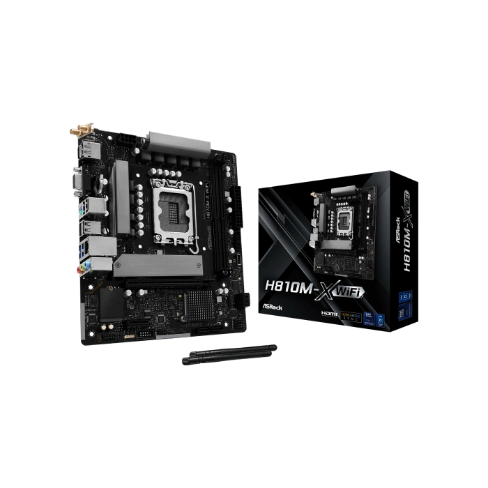 TARJETA MADRE ASROCK H810M-X WIFI LGA1851 MICRO ATX DDR5