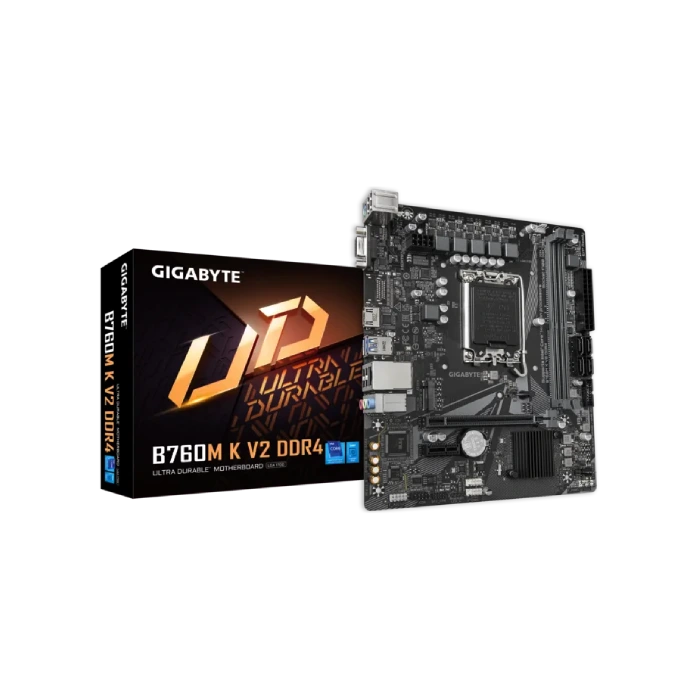 TARJETA MADRE GIGABYTE B760M K V2 DDR4 LGA1700 MICRO ATX NEGRO